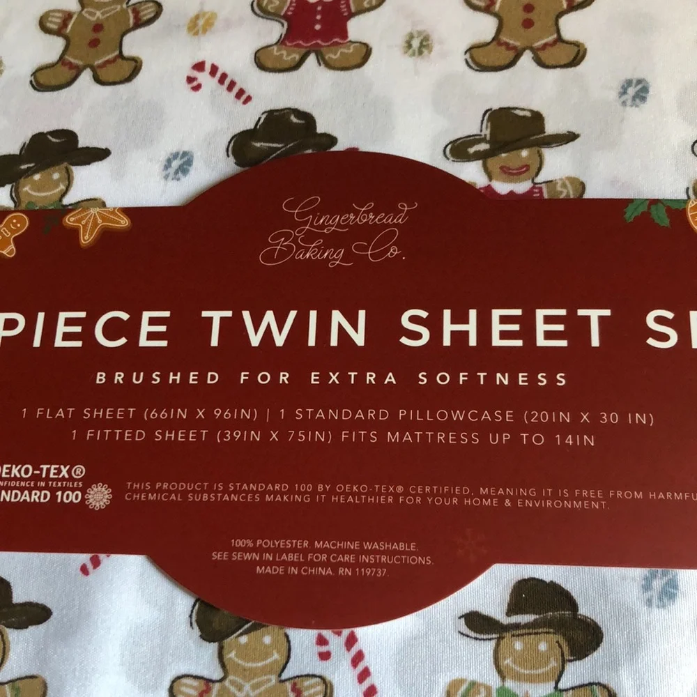 Cowboy Gingerbread Sheet Set - TWIN